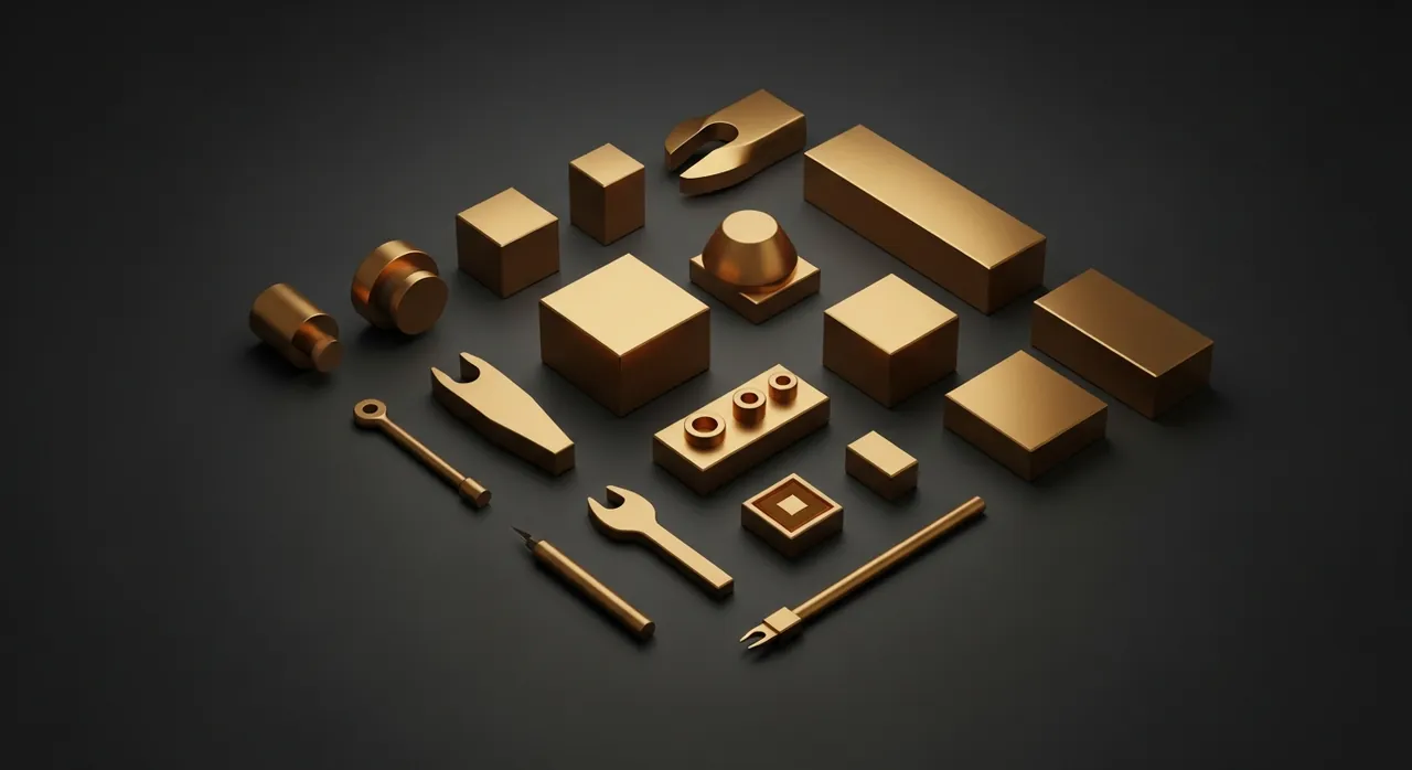 An arrangement of abstract tools representing the resources toolkit