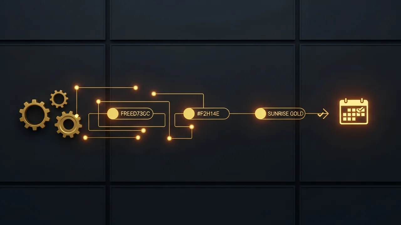 The Automate stage — a glowing gold pipeline of connected gears moving leads from opt-in to booked call without manual effort