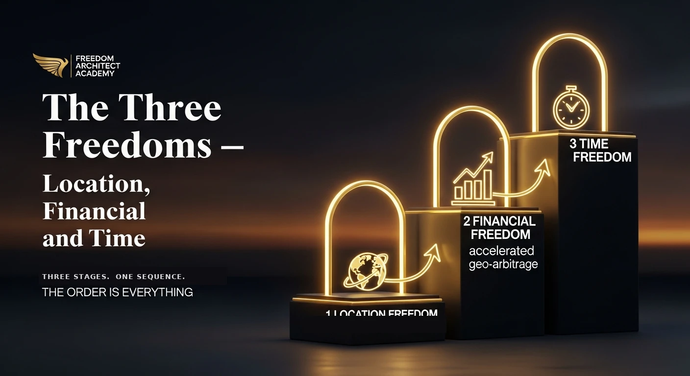 The Three Freedoms — Location, Financial, and Time Freedom, and Why the Order Is Everything